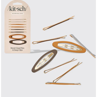 美國 kitsch 金屬琺瑯蓬鬆髮夾 8 件組
