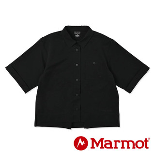 【Marmot】女DA 網眼透氣短袖襯衫『黑』WSH049