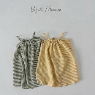 找月亮｜綁帶洋裝｜現貨【YM60404】夏日海邊條紋綁帶洋裝｜Yogurt Mansion現貨 ｜韓國童裝