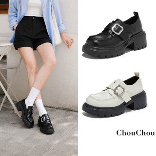 【ChouChou】英倫復古單釦厚底樂福鞋 厚底樂福鞋 樂福鞋女