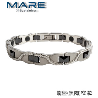 § 全館7折 § 【Mare】㊣316L白鋼&精密陶瓷手鍊：龍盤(黑陶)窄 款【售後服務&保固12個月】