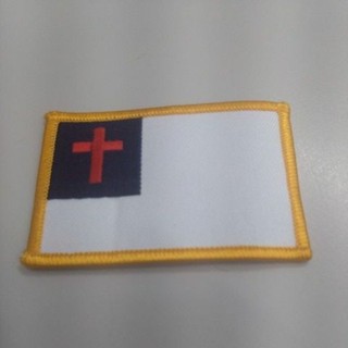 2209A21-R04刺繡電繡臂章-Christian Flag基督教十字旗-軍警消-生存遊戲