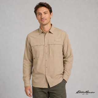 【Eddie Bauer】男性 長袖機能防撕裂襯衫-卡其 11667216