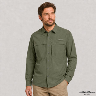 【Eddie Bauer】男性 長袖機能防撕裂襯衫-軍綠 11667216
