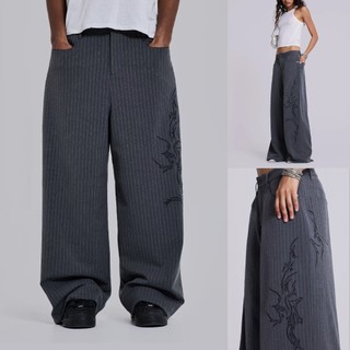 {M.Lu} Jaded London Tattoo Pinstripe Suit Pants 寬版西裝褲