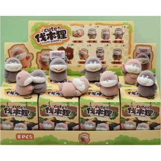 伐木狸Cute Beaver 河狸公仔 桌面擺飾 植絨 盲盒 娃娃機