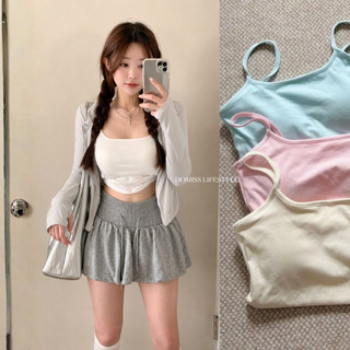 【粉嫩色背心】DOMISS圓領背心-6色 bra-top純棉背心(現貨)