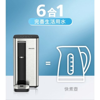 Philips 飛利浦 UV殺菌生飲等級瞬熱淨飲水機ADD5906-銀小淨