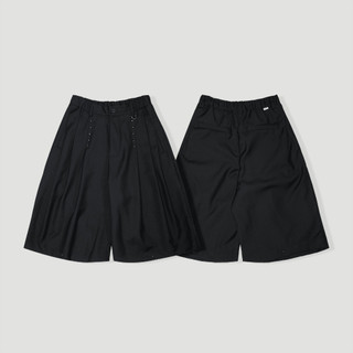 【QUEST】現貨 QUEST Rivet suit shorts 鉚釘 西裝短褲 七分褲 黑色