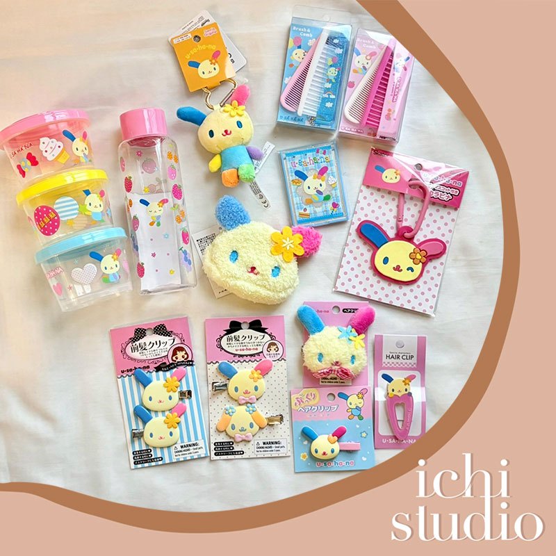 ♡ichi♡現貨 超可愛❗️  三麗鷗 花小兔 愛心扣吊飾 花小兔髮夾 花小兔周邊 鏡子 折疊梳 Usahana