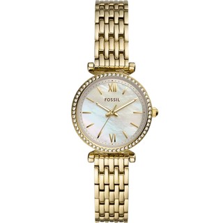 FOSSIL Carlie Mini 大三針羅馬晶鑽女錶-28mm ES4735 開學季禮物