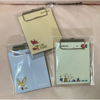 全新💐 動物方城市 口袋型透明板夾+便條紙 壓克力板夾
