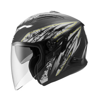 ZEUS ZS613B 彩繪 AJ5 消光黑/銀 四分之三罩安全帽 3/4罩 可加裝下巴支架鴨舌 ZS-613B 內墨鏡