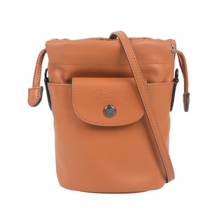 LONGCHAMP Le Pliage Xtra XS 小牛皮迷你束口水桶包(腰果色)