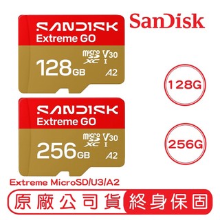 SANDISK 256G 128G EXTREME MicroSD UHS-I A2 U3 記憶卡 讀190 寫90