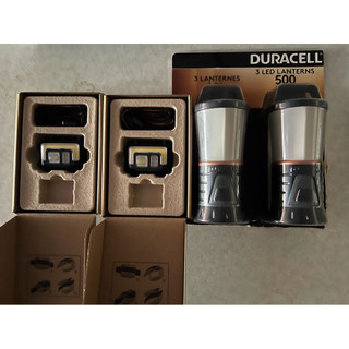 全新Duracell 500流明露營燈、575流明LED頭燈各兩入一套$699金頂電池委託Infinity X1大廠製造