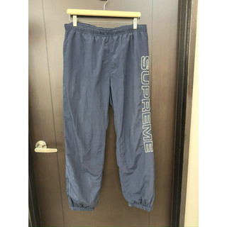二手男褲 Supreme Side Logo Track Pant Navy 海軍藍 側Logo 尼龍運動長褲