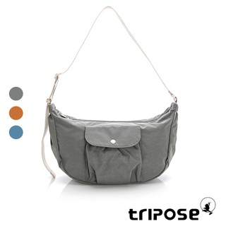 tripose DIAZ微皺尼龍輕量彎月斜背包-大