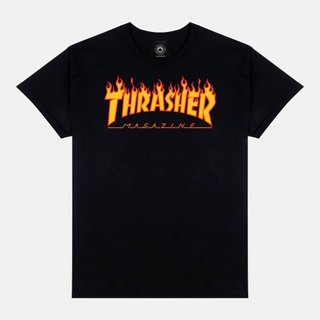 Thrasher Flame - Black T恤 #1