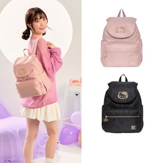 【Hello Kitty】金緻凱蒂 翻蓋後背包 10.5吋平板隔層 防盜口袋背包 KITTY後背包 多隔層背包