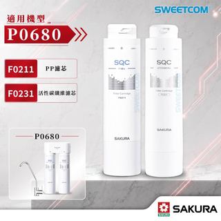 【思維康SWEETCOM】櫻花 F0211/F0231濾心 適用P0680機型 公司貨 活性碳 除氯 PP 濾除泥沙