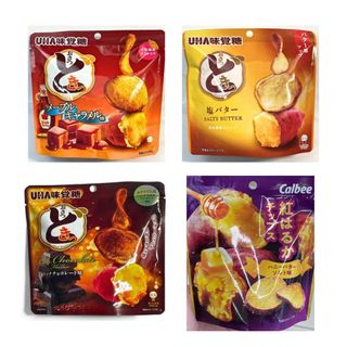 UHA 味覺糖 地瓜片 Calbee 鹽味奶油 楓糖焦糖 巧克力