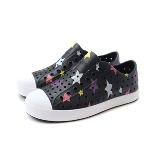 native JEFFERSON PRINT 洞洞鞋 大童 黑/星星 12111501-9506 no555