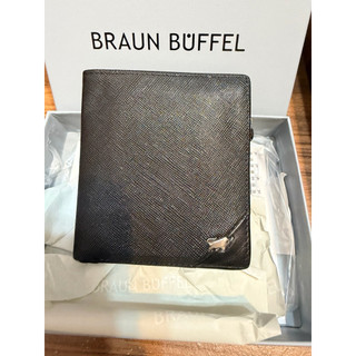 【BRAUN BUFFEL】德國小金牛 6卡拉鍊零錢袋短夾-黑色