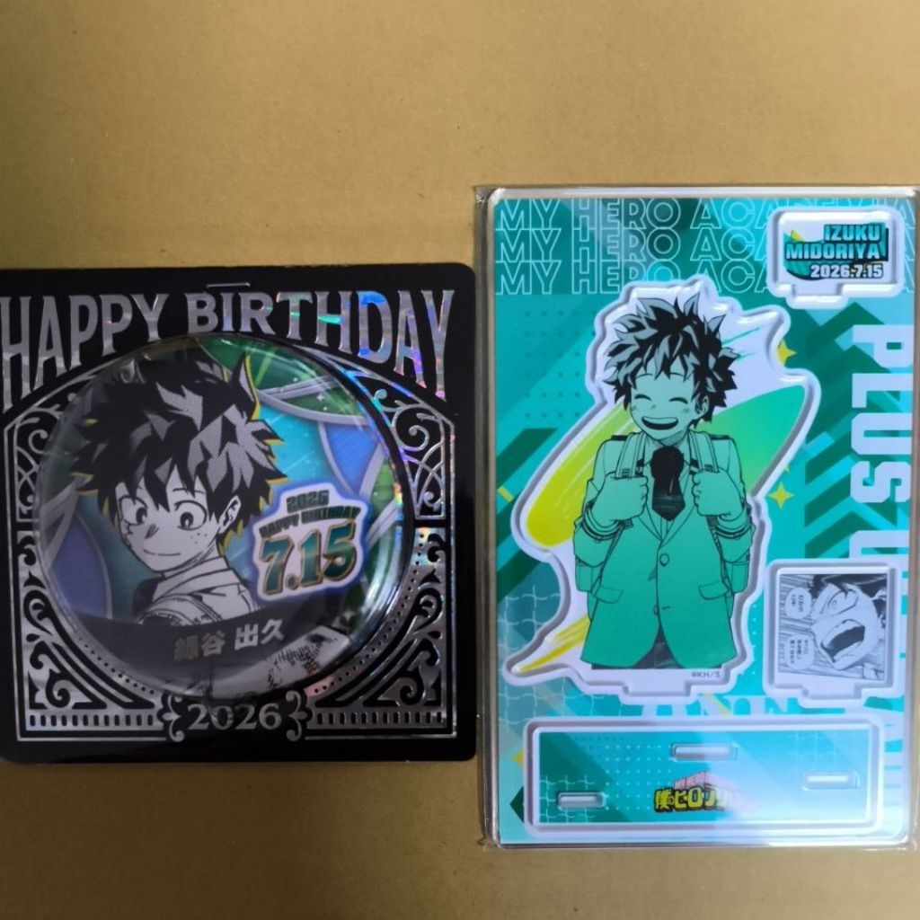 我的英雄學院 綠谷出久 霍克斯 2026生日徽章 立牌 卡套  jump shop 日本帶回 全新未拆