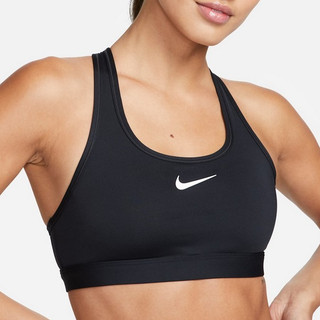 【NIKE 耐吉】運動內衣 女款 中度支撐 AS W NK SWSH MED SPT BRA 黑 DX6822-010