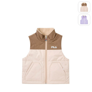 【FILA】KIDS 孩童款 雙面穿背心-卡其 1VEZ-8009-KK