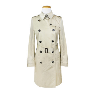 BURBERRY 80376681 經典雙排鈕扣長版女款風衣外套(卡其)｜100%原廠真品｜JS Maxx官方旗艦館