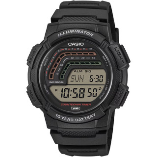 CASIO 卡西歐復古風大顯示幕手錶 電子錶-黑 WS-1800-1AV 情人節禮物