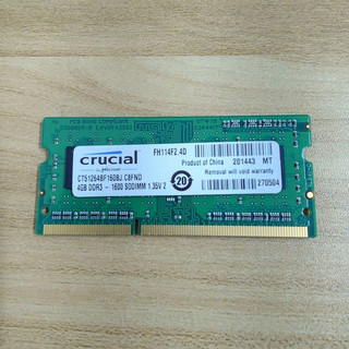 <二手>Crucial 美光 4GB DDR3 1600 SO-DIMM 筆電記憶體 204pin PC3-12800