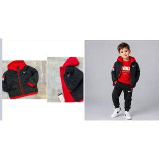 NIKE KIDS 男女童 假兩件式 刺繡 鋪棉防風 連帽外套