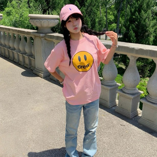 Drew House 笑臉T恤 Mascot 黑色短T 男女同款 OVERSIZE 寬鬆 短袖 上衣 情侶裝