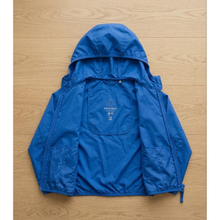 Uniqlo 兒童110CM 二手可攜式抗UV連帽外套（Pocketable Parka）