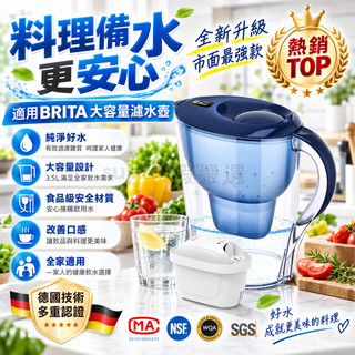 免費試用【德國同款濾水壺】適用BRITA濾芯 去除水垢/重金屬 大容量水壺 飲水壺 淨水壺 活性炭濾水器 過濾器 濾芯