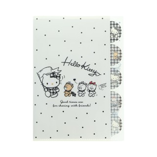 日本 sun-star 三麗鷗 Hello Kitty & Tiny Chum 五層造型資料夾/ A4/ 黑 eslite誠品