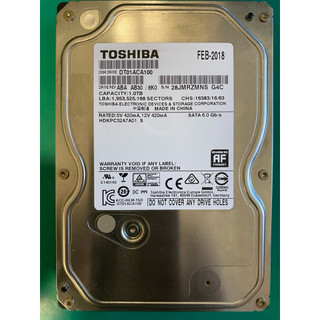 Toshiba 1TB 二手[A級]良碟整新品 完整檢測無壞軌（DT01ACA100)1TB7200轉32MB3.5吋