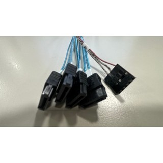 Int.Mini SAS HD 4X 直型電纜 (55mm)轉 SATA 7PIN*4
