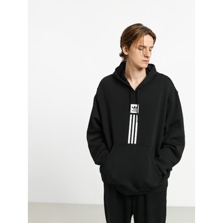 adidas愛迪達 Solid Pillar 男款大尺碼XL黑色內刷毛連帽T恤 2510【衫之小朱】