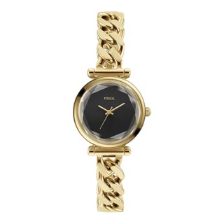 【FOSSIL】Carlie mini 優雅金 黑麵手鍊式女錶ES5440 28mm 現代鐘錶