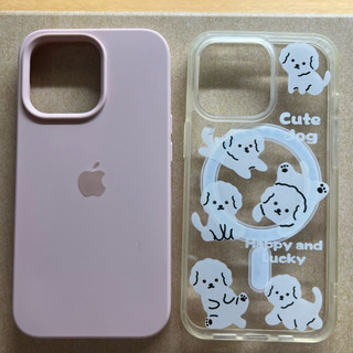 iphone 13 pro手機殼 粉色液態矽膠透明可愛白色小狗magsafe磁吸