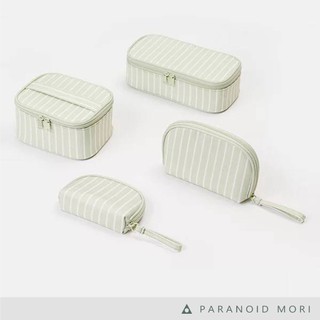 [Pmori] MUJI無印良品粉色化妝包 綠色條紋 紅格 絳紫 外出用化妝包 旅行用化妝包 隨身化妝包 上妝器具 粉紅