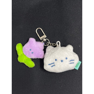 韓國Butter shop Butter Family 奶油家族 牛奶貓 花朵 吊飾（二手品）