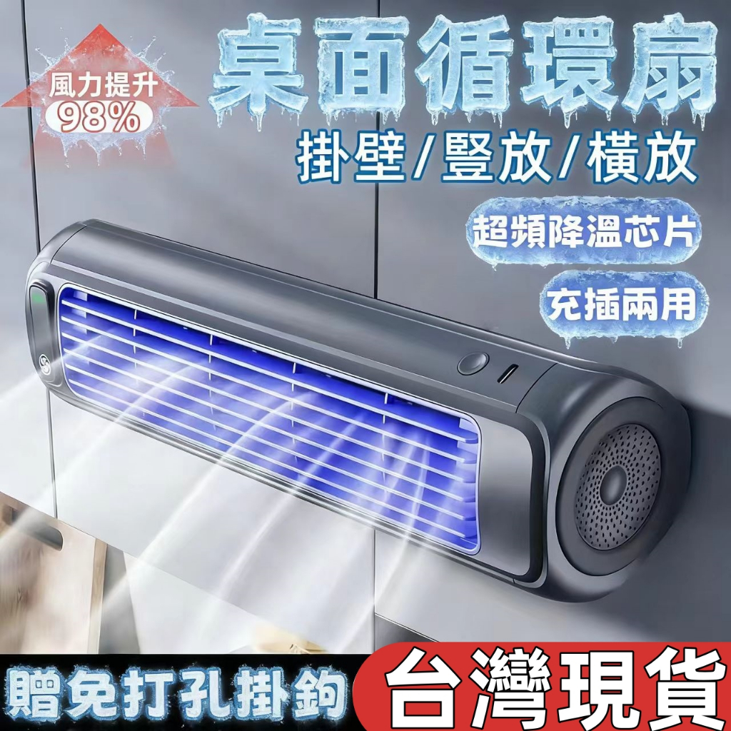【全新升級❄️插充兩用】桌面循環扇 免打孔壁掛 靜音降溫 節能省電 多功能循環扇 桌面塔式風扇 便攜立式循環扇 循環扇