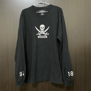 NEIGHBORHOOD 骷髏與交叉劍圖案黑色長袖T恤 XL