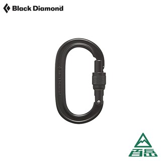[Black Diamond]Oval Keylock Screwgate 輕量O型螺紋鎖鉤環 62g 黑