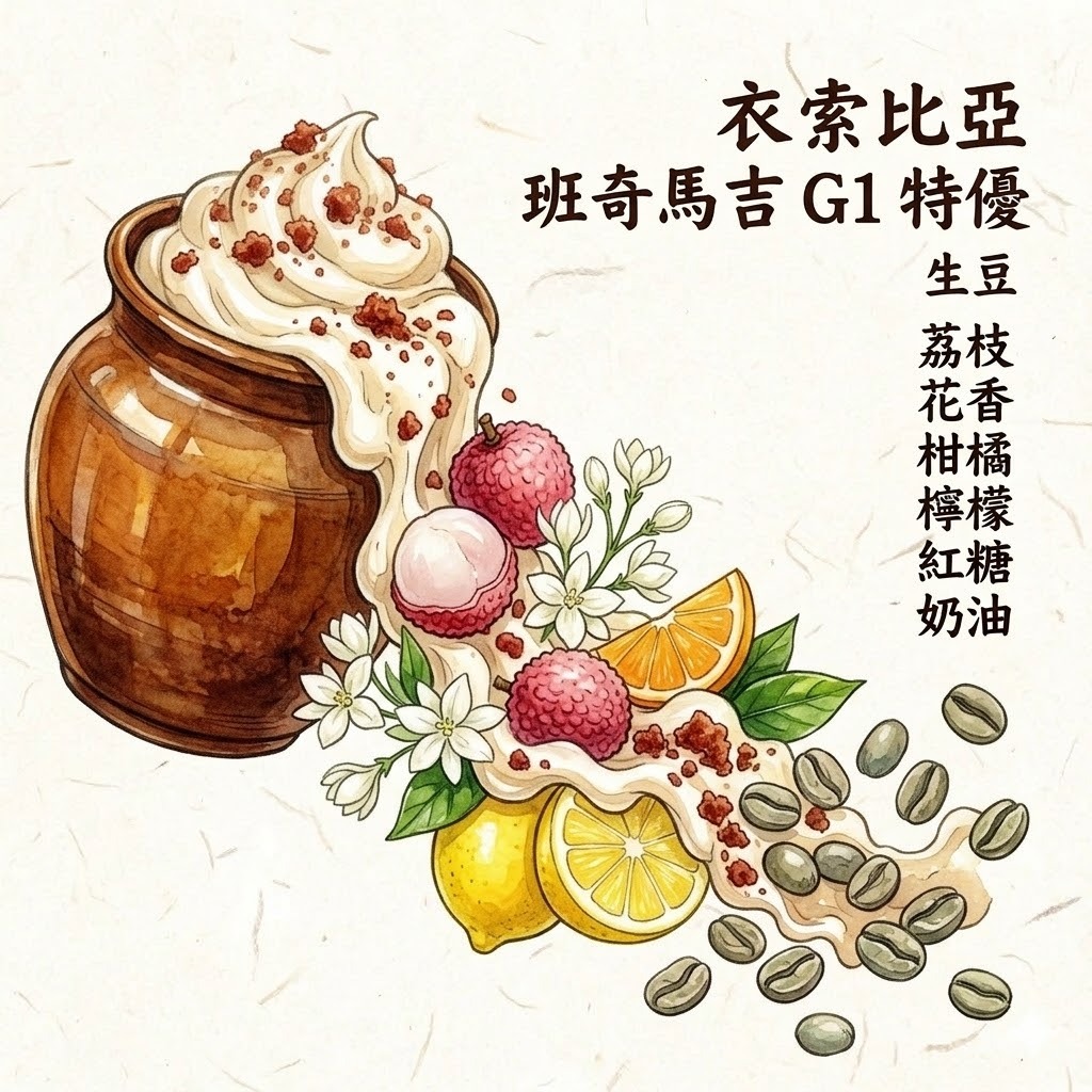 『船鼻子』【花綻荔香】 衣索比亞 班奇馬吉 G1 特優日曬 | 鮮甜荔枝與奶油紅糖底蘊 | 精品咖啡豆
